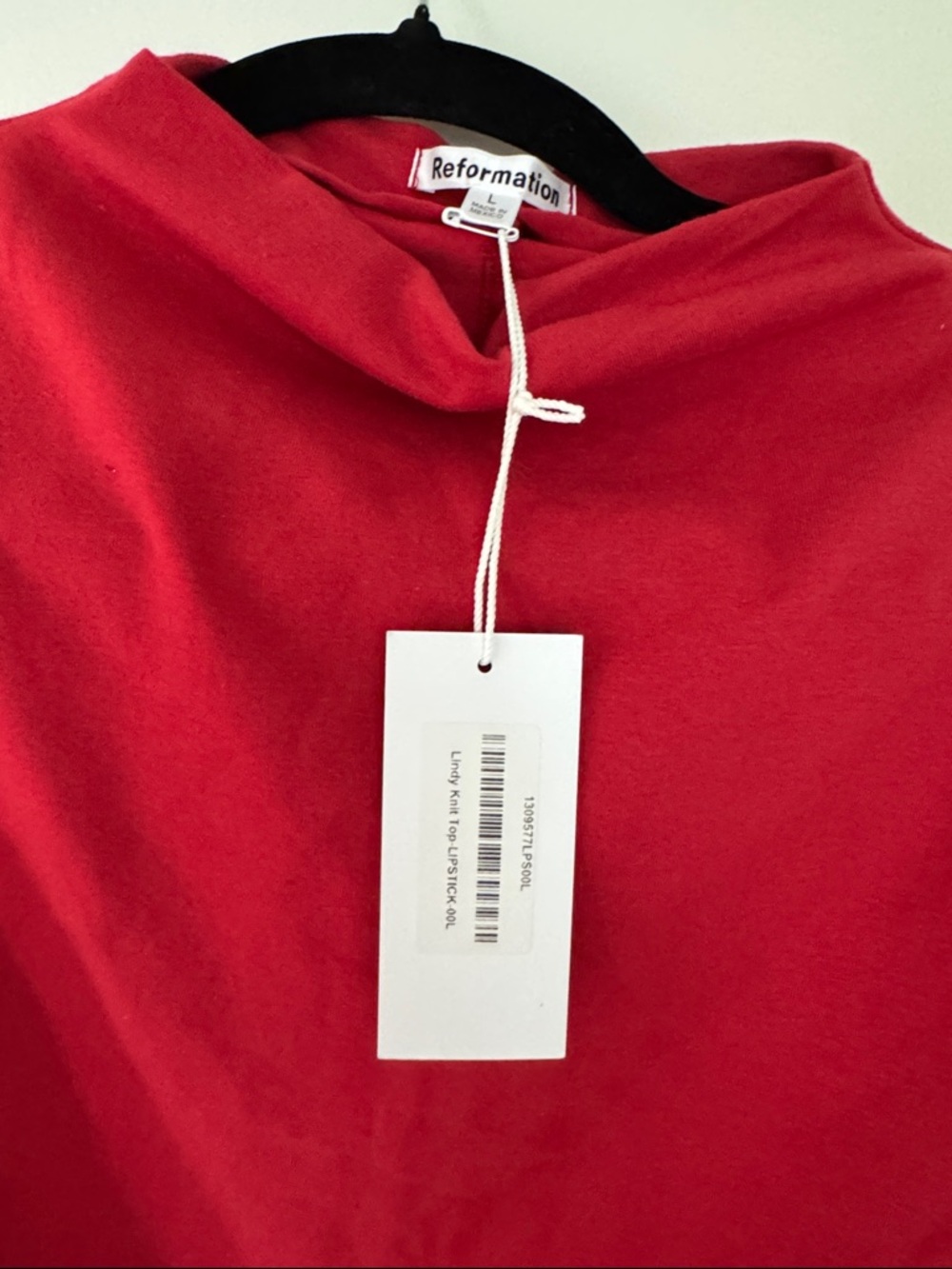 NWT Reformation Lipstick Red Mock Neck Sleeveless Tank - Picture 2 of 4